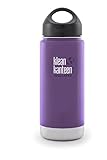 Klean Kanteen Wide Mouth Double Wall Insulated Water Bottle with Loop Cap, Wild Grape, 16-Ounce