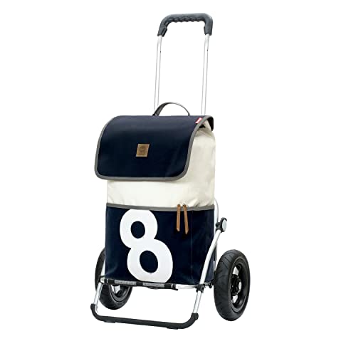 ANDERSEN Einkaufstrolley - Royal Shopper 360° Mole 8 41 L Einkaufsroller, Segelstoff, upcycling, Aluminium, klappbar, luftbereiftes Kugellagerrad