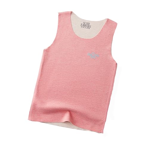 Chaleco cálido para niños otoño e invierno para niños y niñas Color sólido Top, Rosa., 4-5 años