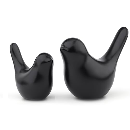 Estatua de Pájaros Pequeños Decoración Negra miniatura 2