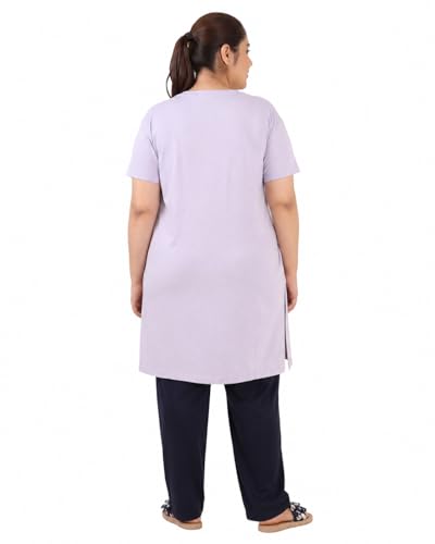 Image of In Love Women's Printed Cotton Plus Size Longline T-Shirt with Pockets | Cotton fabric - soft longline T-shirt with easy plus-size fit