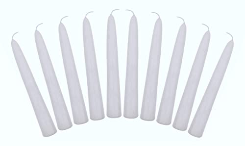 Unscented Taper Candles Box of Ten Candles Made in The USA (White)