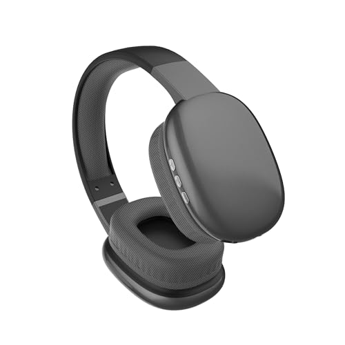 RCA Wave-56 Wireless Headphones, 40H Battery, Hi-Res Audio, Enhanced Bass, Noise Cancelling, Transparency Mode, Lightweight Over-Ear Bluetooth Headphones with Comfort Fit, Travel-Friendly Black