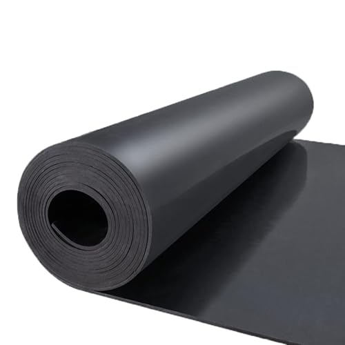 MYOYAY Alfombra de goma antideslizante, 300 x 100 cm, 3 mm de grosor, Negro, Resistente al aceite, Aislamiento, Amortiguación