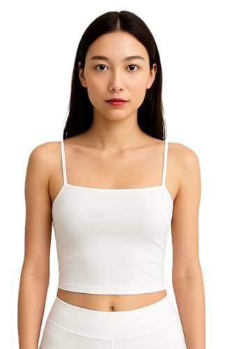 Image of Women's Lightly Padded Spaghetti Strap Crop Top - Smooth & Stretchable Everyday Wear