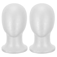 EPIGEIST 2pcs Foam Wig Head Stand Mannequin for Hairpieces Display and Hat Display, Foam Mannequin Head Suitable for Salon and Retail Use