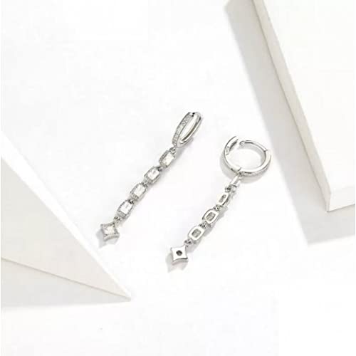 Boucles d'oreilles en zircon longues, le cadeau géométrique idéal - 4