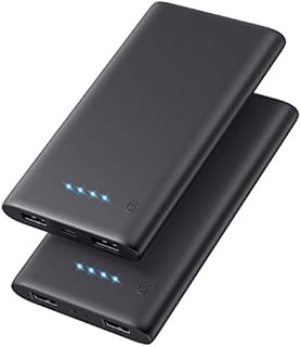 2-PackPower Bank Portable Charger, 10000mAh Ultra Slim Powerbank with 2 OutPut Fast Charge External Battery Pack Backup Charger for Smart Phones,Tablet and More