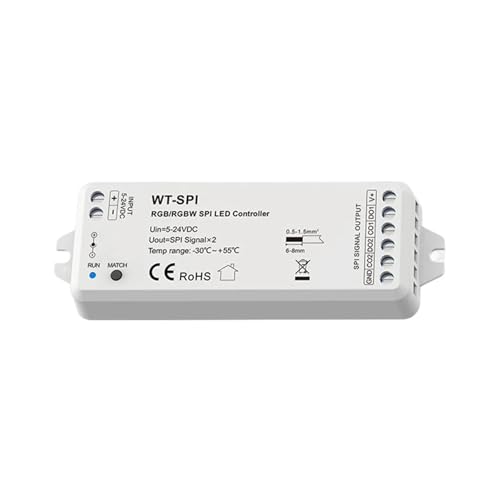 Contrôleur vocal WT-SPI pour bande lumineuse LED RGB RGBW avec télécommande 2.4G