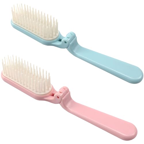 Set de 2 Peines Plegables Compactos Azul y Rosa miniatura 1