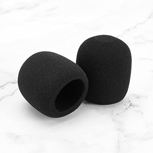 eMagTech 2 Stück SM58 Mikrofon Popfilter Ersatz kompatibel mit Shure SM58 PGA48-XLR PGA48 SM58 Beta58A SM48 SM58-S SM58-CN Kugeltyp Mikrofon 7,6 x 6,5 cm, Schwarz
