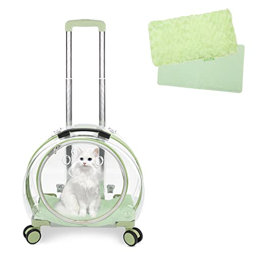 Transparent Hard-Sided Rolling Cat Carrier