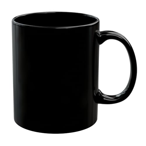 Zenply Best Coffee Mug Black,11 oz Ceramic Coffee Cup with Comfortable Handle for Office and Home.
