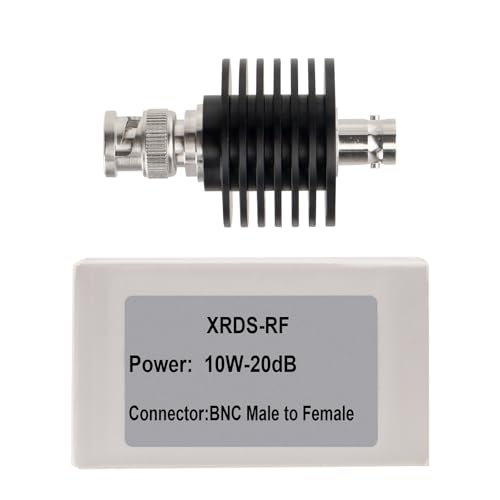 XRDS -RF Atenuador RF coaxial BNC macho para BNC fêmea 10W 20dB, atenuador de 50 ohm, conector BNC m