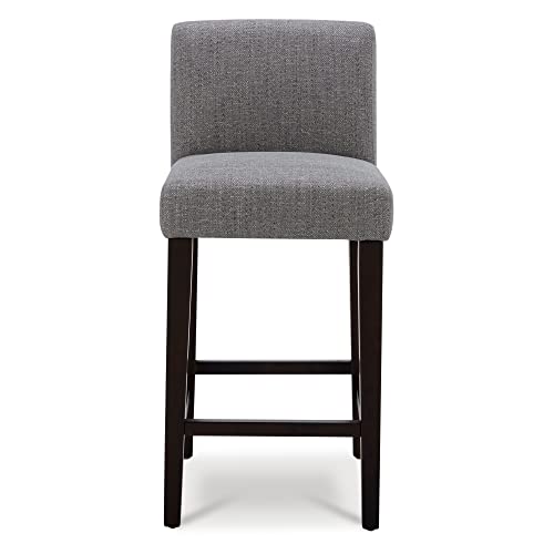 Chita Counter Height Bar Stools Set Of 2, 25" H Seat Height Upholstered Barstools, Fabric In Fog Grey #TOP4