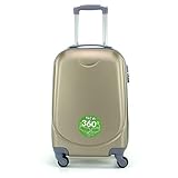 Maleta PEQUEÑA 4 Ruedas 360º Equipaje DE Mano Cabina RIGIDA (Oro)