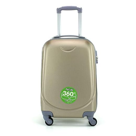 Maleta PEQUEÑA 4 Ruedas 360º Equipaje DE Mano Cabina RIGIDA (Oro)
