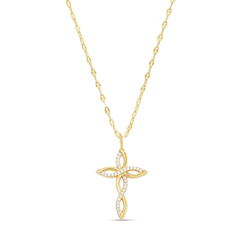 Milla 14K Gold Cross Necklace for Women with Infinity Cross Pendant