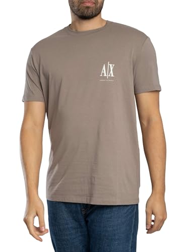 Armani Exchange Men's Chest Icon Logo Tee, Driftwood, Small