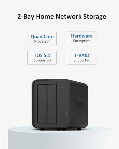 Image of TERRAMASTER F2-212 2Bay NAS - Quad Core CPU DDR4 RAM Personal Private Cloud Home Network Attached Storage with Rich Backup Solutions (Diskless)