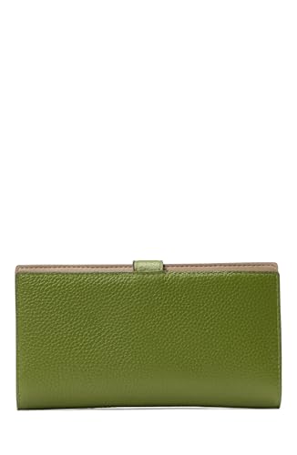kate spade new york AVA Colorblocked Pebbled Leather 2 in 1 Bifold Wallet, Jungle Vine Multi4