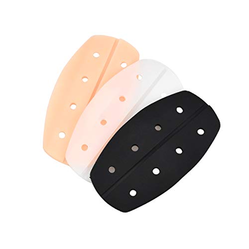 Fodlon Almofadas de correia do sutiã, 3 pares de ombro almofadas protetoras de ombro de silicone almofadas de correia de sutiã de silicone antiderrapantes, preto branco bege