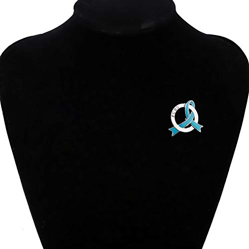 CENWA PCOS Gift Polycystic Ovary Syndrome Gift Teal Awareness PCOS Ribbon Pin PCOS Awareness Jewelry3