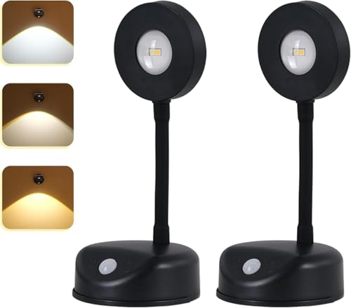 L&M LUJOMTL Wireless Picture Light Battery Operated, 1200mAH Rechargeable Painting Light with Motion Sensor and Rotatable Light Tube(Black)
