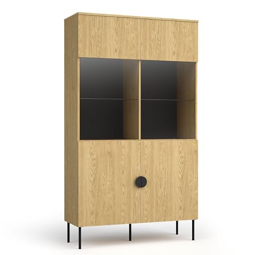 AXLIVING Vitrine für Wohnzimmer Brunelli 106,6 cm Eiche Baltic/Glas AXLIVING Vitrine für Wohnzimmer Brunelli 106,6 cm Eiche Baltic/Glas