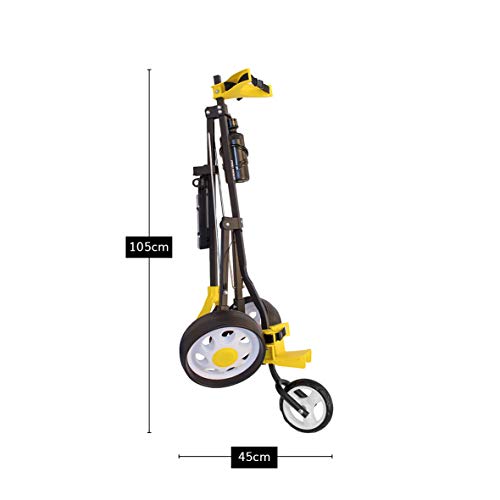 Pro-Rider-Carrito-de-Golf-3-Ruedas-con-Empuje-Manual-de-3-Ruedas-Negro-y-Amarillo