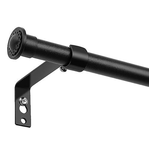 Tringle Rideau, 71-236cm Tringle à Rideaux Extensible Ensemble avec Supports en Acier Inoxydable - 16mm de Diamètre Tringle à Rideaux Style Rustique...