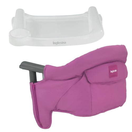 Image of Inglesina Fushia Fast Table Chair with Clear Fast Dining Tray Plus