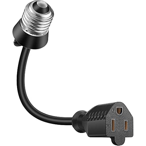3 Outlet Light Socket Adapter with Extension Cord Cover