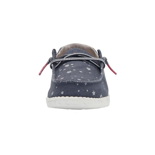 Image of HEYDUDE Girl's Wendy Youth Cat Eye Navy Size 3 | Girl's Shoes | Girl's Lace Up Loafers | Comfortable & Light-Weight