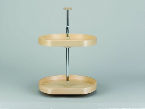 Wood D-Shaped Lazy Susans, 2 & 3 Shelf Sets Economy Lazy Daisy Banded Wood