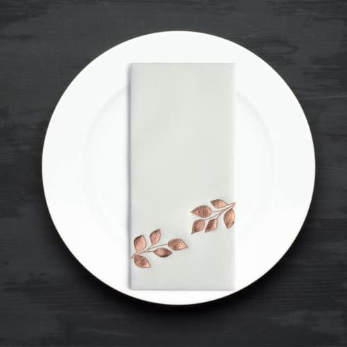 By Madee Fancy Disposable Napkins - 50 Pack - Rose Gold & Copper | Perfect Paper Guest Bathroom Hand Towels | Luxury Soft Linen Like, Decorative Party Napkins | Perfect For Holiday Dinner #TOP2