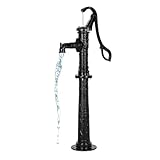 VEVOR Schwengelpumpe Antik Vintage, 6 m Förderhöhe, Nostalgiepumpe aus Gusseisen, Brunnenpumpe mit erhöhtem Sockel, NPT 1-1/4 Zoll Anschluss, Gartenpumpe, für Garten, Teich, Bauernhof, Schwarz