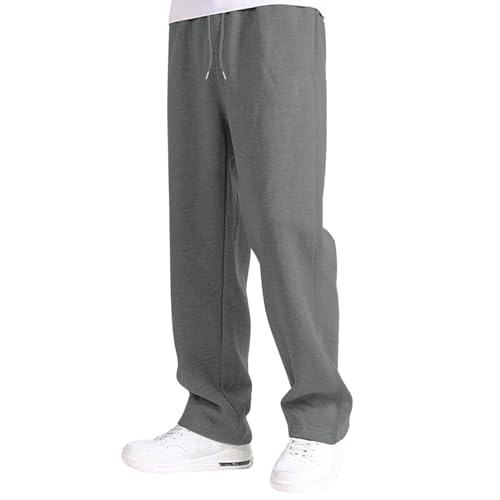 Sweatpants for Men, Baggy Sweatpants Men Fleece Straight Leg Casual Pants Elastic Waist Athletic Jogger Sweat Pants2