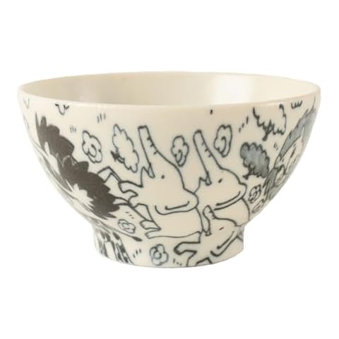 Mino ware Japanese Ceramics Rice Bowl Wild Animals Matte Finish made in Japan (Japan Import) GBC004 Cover