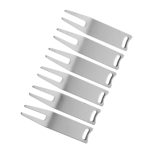 LIFKOME 6個 メタル製ディボット修理ツール ゴルフグリーン用 持ちやすい高耐久フォーク ゴルフ愛好家向け 贈答用実用アクセサリー