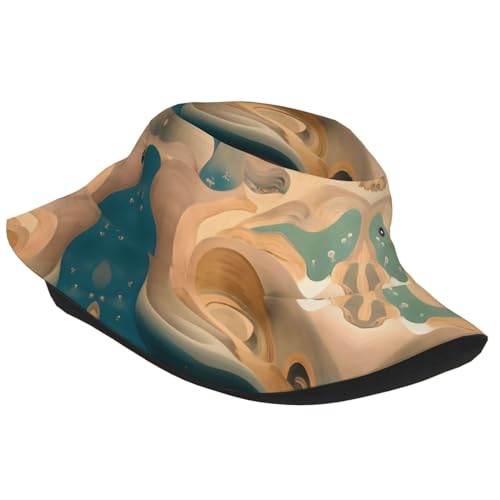 Dunhuang Mystery Adult Unisex Sunshade Bucket hat, Non-Shrinking, Lightweight, Breathable, Foldable, Easy to Store Black2