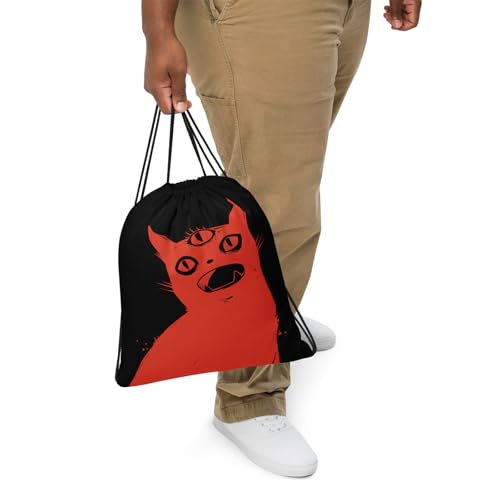 Whltzf Stofftasche mit dreiäugigem Tier, geheimnisvolle Tasche, Kordelverschluss, grüner Kunst-Aufbewahrungsbehälter für Nähutensilien, Näh-Organizer, Baumwolltasche