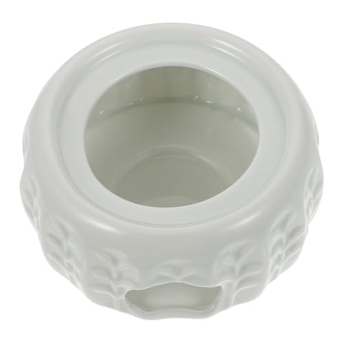 Cabilock 1Pc Hollow Out Ceramic Tea Warmer Elegant Teapot Candle Stand Practical Heating Tool for Home Office and Tea House Unique Design Easy to Clean for Desktop Decoration