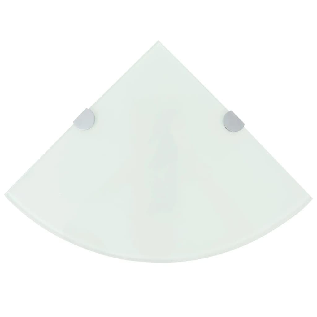 Étagère flottante d'angle cuisine en verre de sécurité 25x25cm