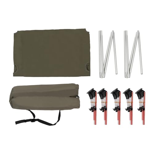 Qussse Feldbett Klappbar, Aluminium Reisebett Outdoor Campingliege Bett Klappbar Camping Liege mit Tragetasche, für Picknicks Camping Trekking, 190x65x15cm (Armeegrün)