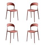 eacommerce | Sedia impilabile da cucina | Polipropilene 40x39x78 cm | Leggera, facile da pulire, design ergonomico | Adatta per interni ed esterni, resistente e versatile (Set 4 Sedie, Mattone)