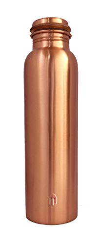 Texas Neuman Pure Copper Water Bottle Ayurvedic - Leak Proof 1 Litre Copper Bottle - Great Copper Bottle For Yoga and Everyday Use - Pure Copper Water Vessel - 34OZ Copper Bottle Water with Lid