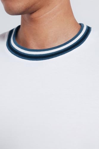 Springfield Camiseta Piqué Tipping SS. 100% Algodón Bci, Blanco, L