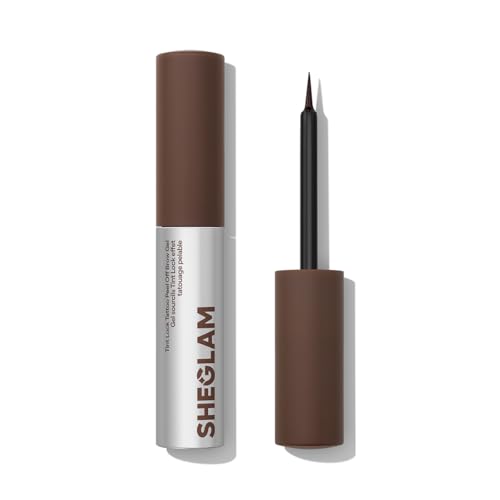 SHEGLAM Tint Lock Tattoo Peel Off Brow Gel Long-Lasting Brow Tint Waterproof & Smudge-Resistant Shapes Defines & Fills Brows Natural Semi-Permanent Eyebrow Gel Stain (Chocolate)