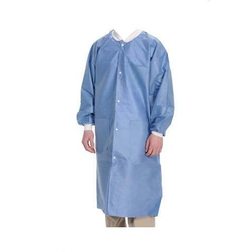 ValuMax Extra-Safe Lab Coats Ceil Blue X-Large Knee Length Light-Weight Pack of 10